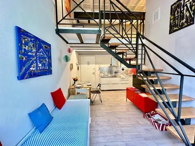 Area soggiorno di Old Sweet Florence- Art Apartment