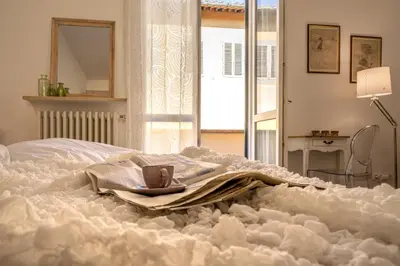 Letto o letti in una camera di Hidden Nest