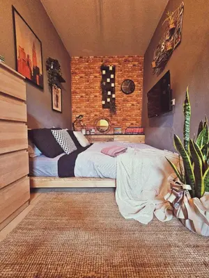 Letto o letti in una camera di La casa dell'artista
