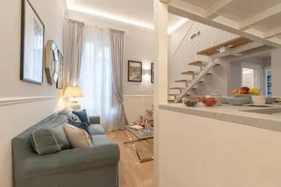 Area soggiorno di Florence Design apartment with large terrace