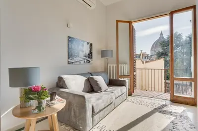 Area soggiorno di Apartments Florence- Alfani Views
