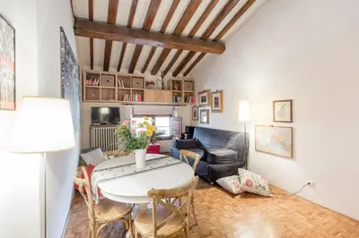 Area soggiorno di A nest in the heart of Firenze