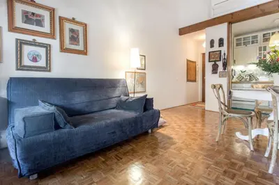 Area soggiorno di A nest in the heart of Firenze