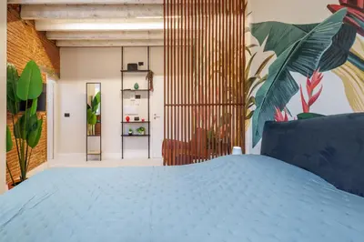 Letto o letti in una camera di Jungle flat