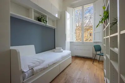 Letto o letti in una camera di Libertà Bright and Stylish