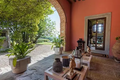 Giardino di Villa Riflessi di Fiesole - Piscina - Vista Firenze
