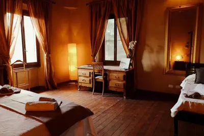 Letto o letti in una camera di Apartment in Villa il Ciliegio
