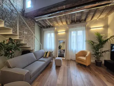 Area soggiorno di Il Parione Luxury Apartment with view, Florence