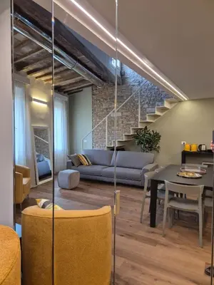 Area soggiorno di Il Parione Luxury Apartment with view, Florence