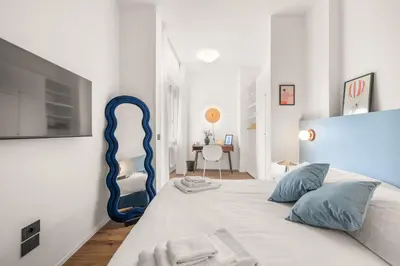 Letto o letti in una camera di Castello Blu Suite