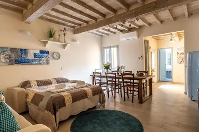 Area soggiorno di San Cristofano Blu Apartment Santa Croce, Florence