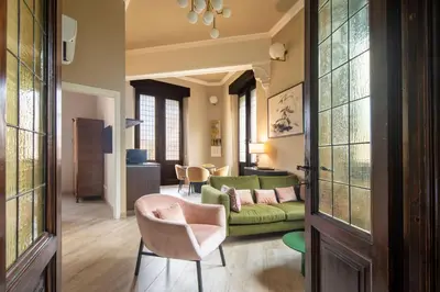 Area soggiorno di Tuscan Refined Retreat