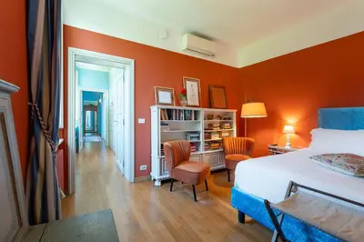 Letto o letti in una camera di Villa Angela