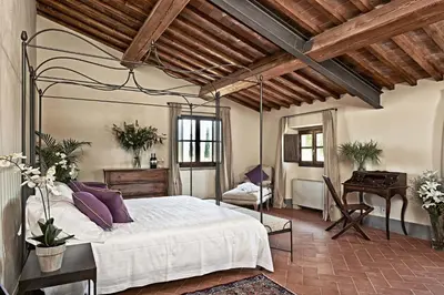 Letto o letti in una camera di Villa Medicea di Lilliano