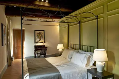Letto o letti in una camera di Villa Medicea di Lilliano