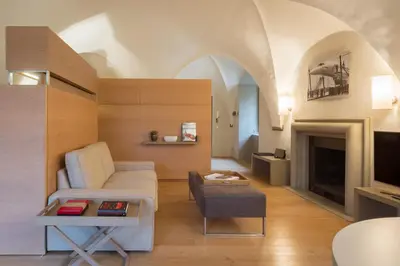 Area soggiorno di Belvedere Costa San Giorgio loft amazing view
