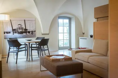 Area soggiorno di Belvedere Costa San Giorgio loft amazing view