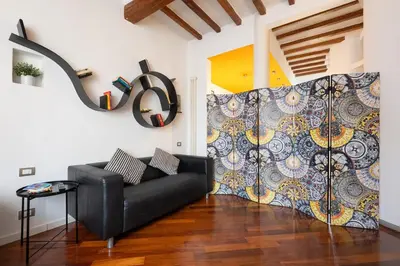 Area soggiorno di Keys of Italy-Barbi16-a unique studio in Florence!
