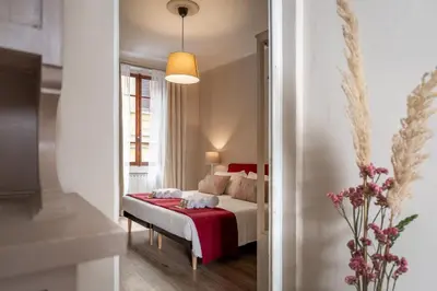 Letto o letti in una camera di Augustus Florence Borgo Pinti 3 min Duomo