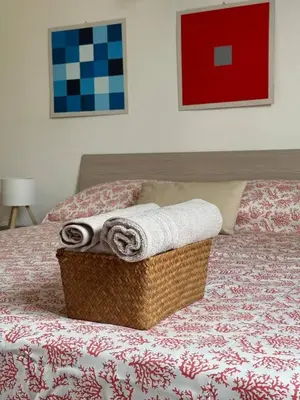 Letto o letti in una camera di Woodshed House Florence
