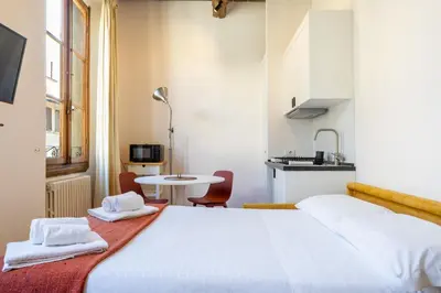Letto o letti in una camera di San Frediano Central Studio