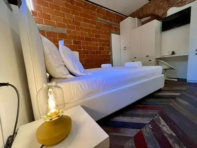 Letto o letti in una camera di Tuscan charm in San Frediano