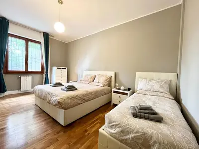 Letto o letti in una camera di Firenze Nord 15 min Aeroporto e 15 min Stazione Treni