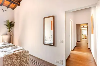 Letto o letti in una camera di Art & Soul Florence Apartment with AC- UNESCO Downtown - 3 bedrooms