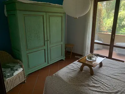 Letto o letti in una camera di Aquahouse - Villa, romantica mansarda e acquari