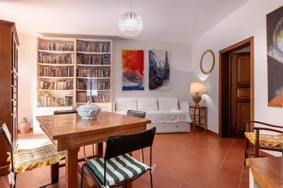 Area soggiorno di Il Ferrone Apartment With Garden - Greve In Chianti