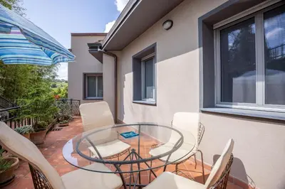 Balcone o terrazza di Il Ferrone Apartment With Garden - Greve In Chianti