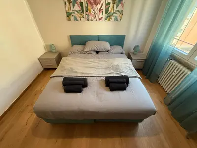 Letto o letti in una camera di Villa Strozzi Appartamento Moderno