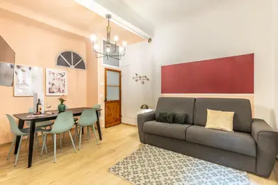 Area soggiorno di Wine Apartments Florence Biancone