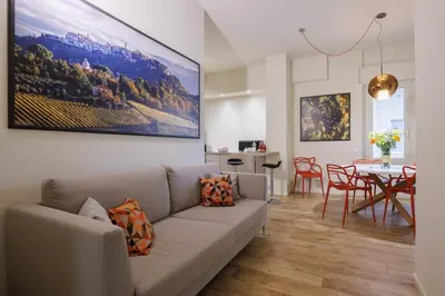 Area soggiorno di Liberty Betta Apartment Florence