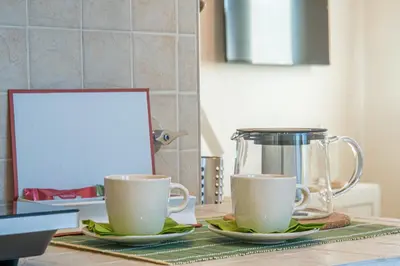 Set per la preparazione di tè e caffè presso Nido romantico e accogliente nel cuore di Firenze