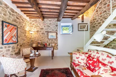Area soggiorno di Cavato Il Bracconiere Amazing Apartment with a View of Florence