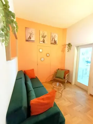 Area soggiorno di Colors of Florence 2 bedrooms, near city center, near bus stop