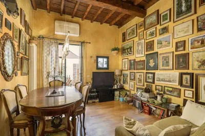 Area soggiorno di Characteristic apartment with Terrace in Florence