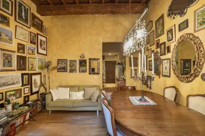 Area soggiorno di Characteristic apartment with Terrace in Florence