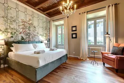 Letto o letti in una camera di Contessina de Bardi Suite, Ponte Vecchio