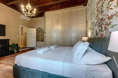 Letto o letti in una camera di Contessina de Bardi Suite, Ponte Vecchio