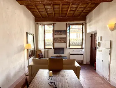 Area soggiorno di Lovely apartment in the heart of Florence