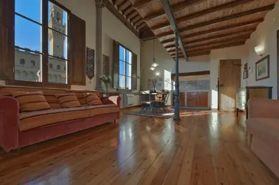 Area soggiorno di Palazzo Uguccioni Apartments