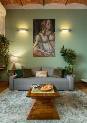 Area soggiorno di Via Cimabue 8b - Florence Charming Apartments - Metropolitan Loft in Florence - 20 minute walk to city center - excellent base for exploring - less than 5 minute walk to the supermarket - amazing bakery on the corner