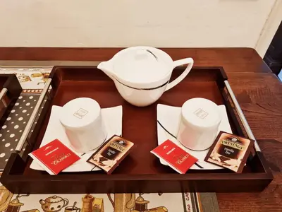 Set per la preparazione di tè e caffè presso Florence Signoria Apartment