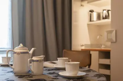 Set per la preparazione di tè e caffè presso Verdi Apartments