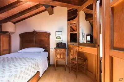 Letto o letti in una camera di VILLA PRIVATA CON PISCINA FIRENZE CHIANTI