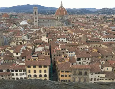 Vista generica su Firenze o vista sulla città dall'interno dell'affittacamere