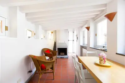 Area soggiorno di Riverside Apartment in Florence