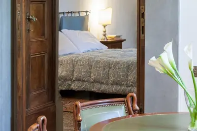 Letto o letti in una camera di Villa Il Padule
